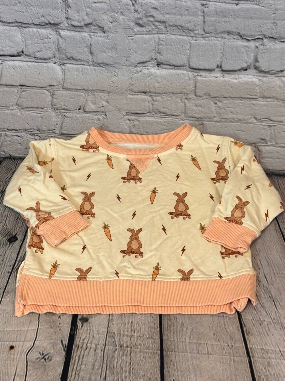 Dream Big Little Co Bunny Pattern Bamboo Crewneck Sweatshirt